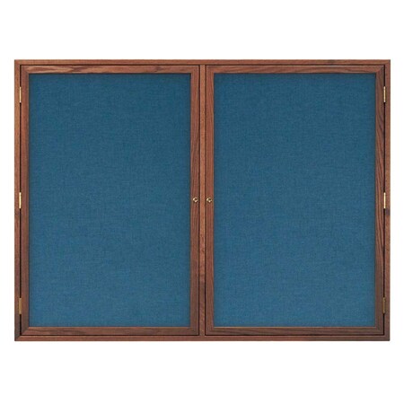 United Visual Products Double Door Indoor Enclosed Easy Tack Bo UV303EZ-MARBLE-WHITE